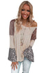 Sequin Patchwork Bell Sleeve V Neck Tunic Top